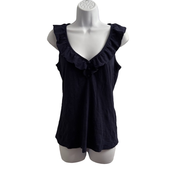 Lilly Pulitzer Tops - Lily Pulitizer Navy Blue Ruffled Summer Top, Small, Adorbs, Great Condit…